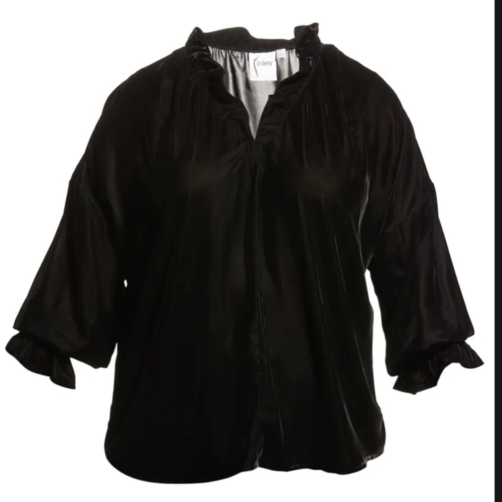 Finley- Crosby Whisper Velvet Popover Top - Picture 4 of 9